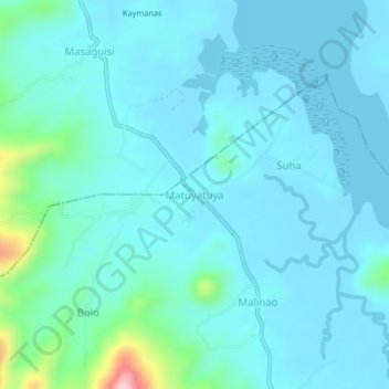 Mappa topografica Matuyatuya, altitudine, rilievo
