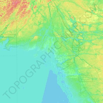 Mappa topografica Dokis Island, altitudine, rilievo