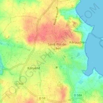 Mappa topografica Résidence Bihan, altitudine, rilievo