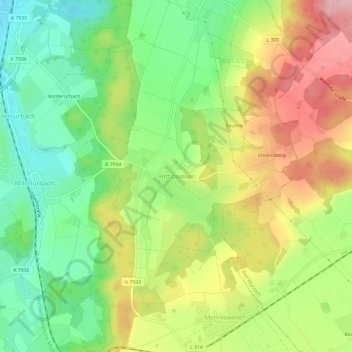 Mappa topografica Hittisweiler, altitudine, rilievo