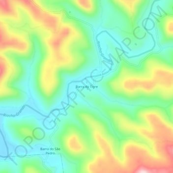 Mappa topografica Barra do Tigre, altitudine, rilievo