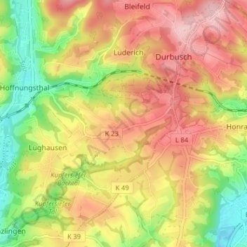 Mappa topografica Stöcken, altitudine, rilievo