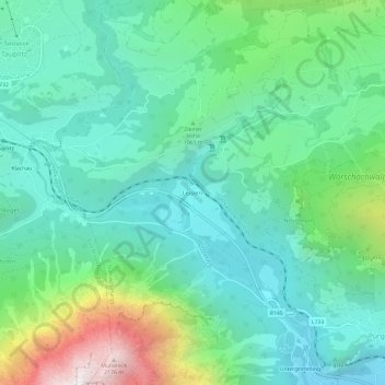 Mappa topografica Lessern, altitudine, rilievo