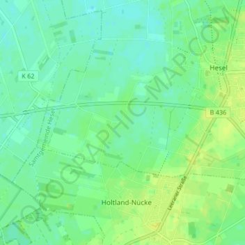 Mappa topografica Klein-Hesel, altitudine, rilievo