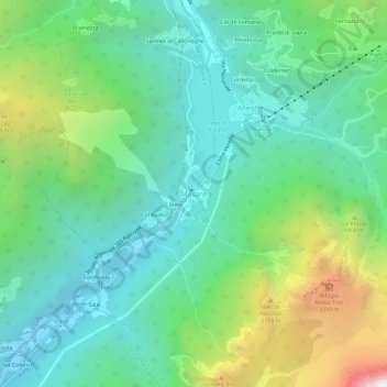 Mappa topografica Masarè, altitudine, rilievo