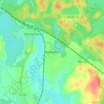 Mappa topografica Wipersdorf, altitudine, rilievo
