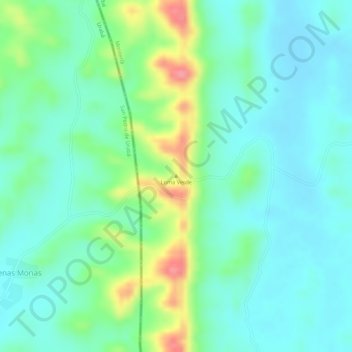 Mappa topografica Loma Verde, altitudine, rilievo