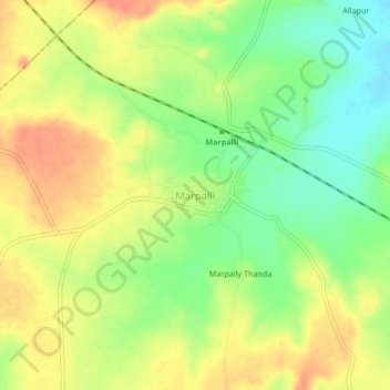 Mappa topografica Marpalli, altitudine, rilievo