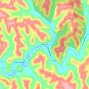 Mappa topografica Rousseau, altitudine, rilievo