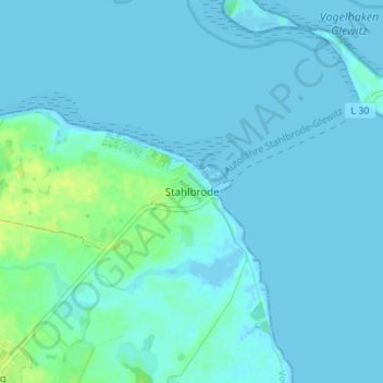 Mappa topografica Stahlbrode, altitudine, rilievo
