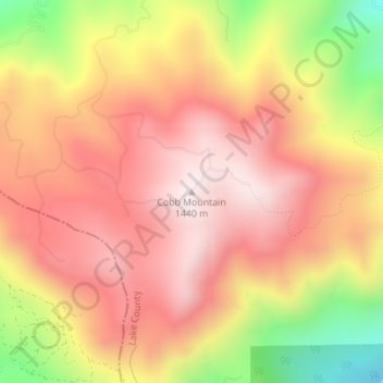 Mappa topografica Cobb Mountain, altitudine, rilievo