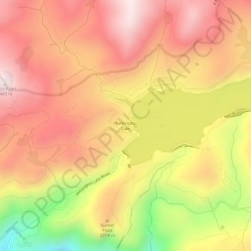 Mappa topografica Huntington Lake, altitudine, rilievo