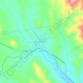 Mappa topografica Borgo Taccone, altitudine, rilievo