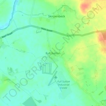Mappa topografica Full Sutton, altitudine, rilievo