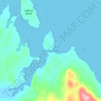 Mappa topografica Coffman Cove, altitudine, rilievo