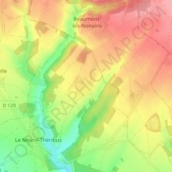 Mappa topografica Les Landes, altitudine, rilievo