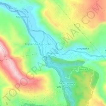Mappa topografica Muyurina, altitudine, rilievo