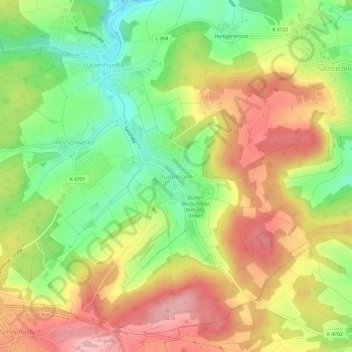 Mappa topografica Tumlingen, altitudine, rilievo
