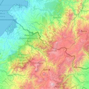 Mappa topografica Cordillera de Chiltazón, altitudine, rilievo