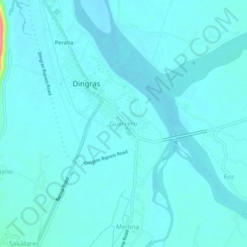Mappa topografica Guerrero, altitudine, rilievo