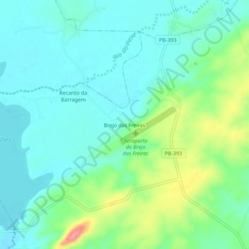 Mappa topografica Brejo das Freiras, altitudine, rilievo