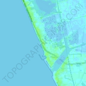 Mappa topografica Matheri, altitudine, rilievo