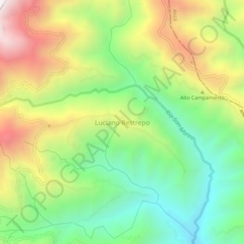 Mappa topografica Luciano Restrepo, altitudine, rilievo