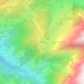 Mappa topografica Tête de la Capieu, altitudine, rilievo