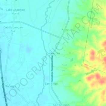 Mappa topografica Calanutan, altitudine, rilievo