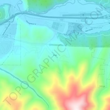 Mappa topografica Page, altitudine, rilievo