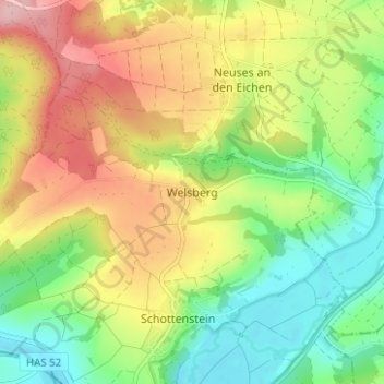 Mappa topografica Welsberg, altitudine, rilievo