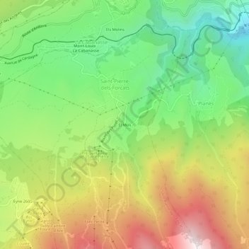Mappa topografica El Moli, altitudine, rilievo