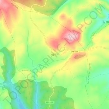 Mappa topografica Veguillas, altitudine, rilievo
