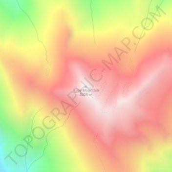 Mappa topografica Ruby Mountain, altitudine, rilievo