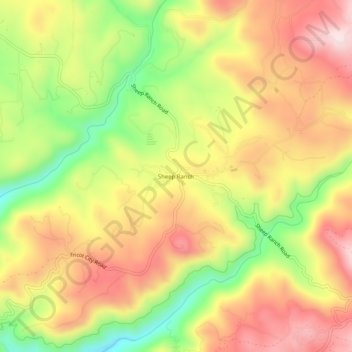 Mappa topografica Sheep Ranch, altitudine, rilievo