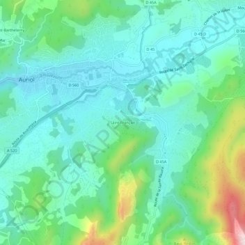 Mappa topografica Saint-Français, altitudine, rilievo
