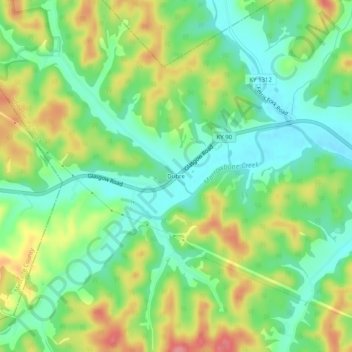 Mappa topografica Dubre, altitudine, rilievo