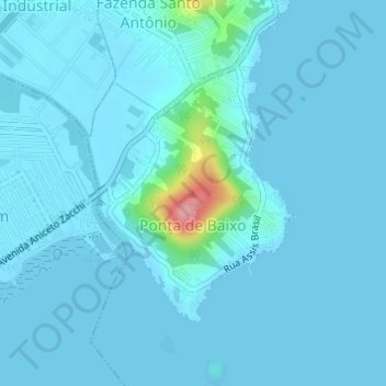 Mappa topografica Morro São José, altitudine, rilievo