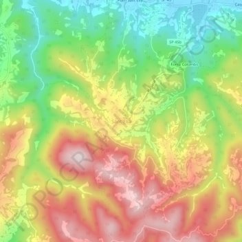 Mappa topografica Sant'Elia, altitudine, rilievo