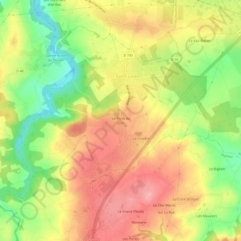Mappa topografica Le Point du Jour, altitudine, rilievo