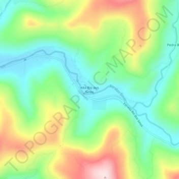 Mappa topografica Alto Rio dos Sinos, altitudine, rilievo