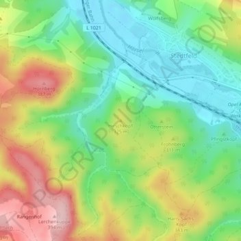 Mappa topografica Hirschkopf, altitudine, rilievo