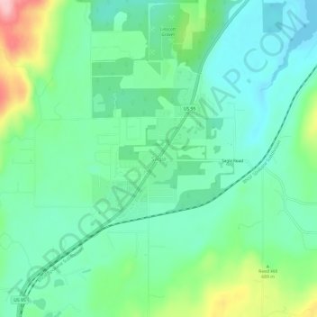 Mappa topografica Sagle, altitudine, rilievo