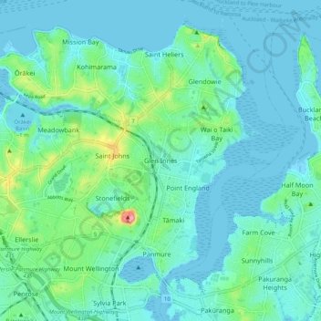 Mappa topografica Glen Innes, altitudine, rilievo