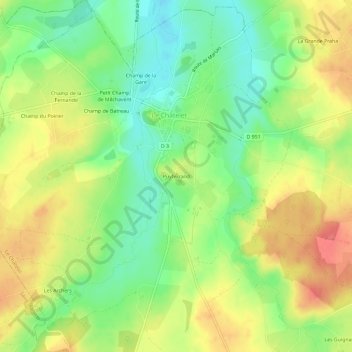 Mappa topografica Puyferrand, altitudine, rilievo