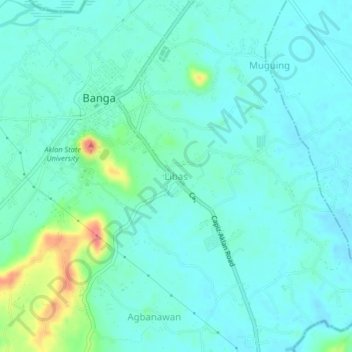 Mappa topografica Libas, altitudine, rilievo