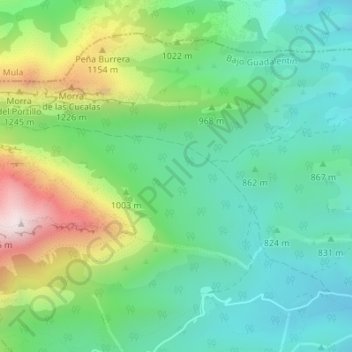Mappa topografica El Valle, altitudine, rilievo