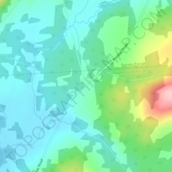 Mappa topografica Poodiac, altitudine, rilievo