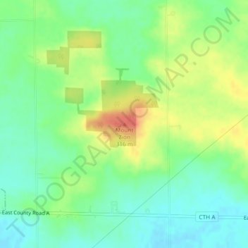 Mappa topografica Mount Zion, altitudine, rilievo