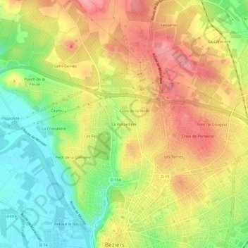 Mappa topografica La Renardière, altitudine, rilievo